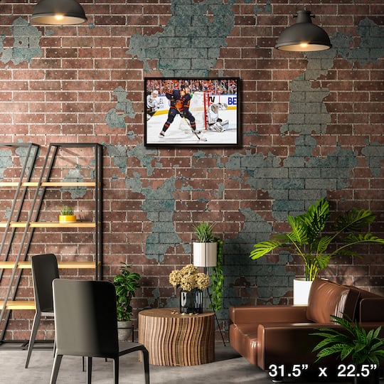 Connor McDavid Edmonton Oilers Framed 20" x 29" Canvas vs Los Angeles Kings 31.5" x 22.5"